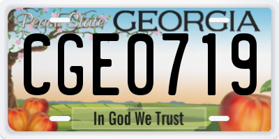 GA license plate CGE0719