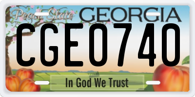 GA license plate CGE0740