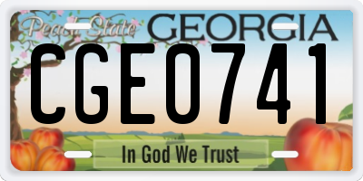 GA license plate CGE0741