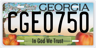 GA license plate CGE0750