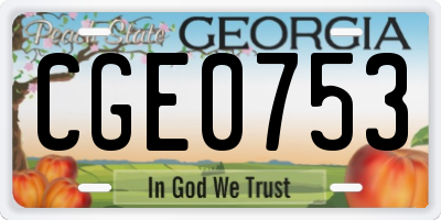 GA license plate CGE0753