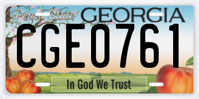 GA license plate CGE0761