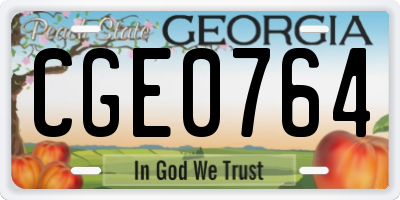 GA license plate CGE0764