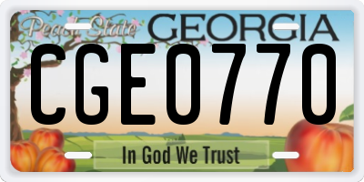 GA license plate CGE0770