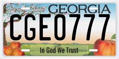 GA license plate CGE0777