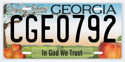 GA license plate CGE0792