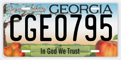 GA license plate CGE0795