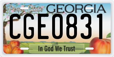 GA license plate CGE0831