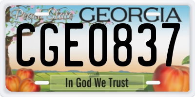 GA license plate CGE0837
