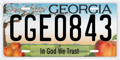 GA license plate CGE0843