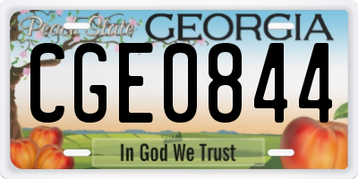 GA license plate CGE0844