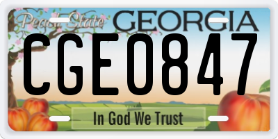 GA license plate CGE0847