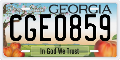 GA license plate CGE0859