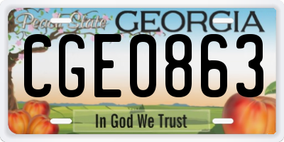 GA license plate CGE0863