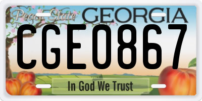 GA license plate CGE0867