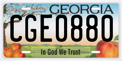 GA license plate CGE0880