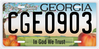 GA license plate CGE0903