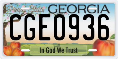 GA license plate CGE0936