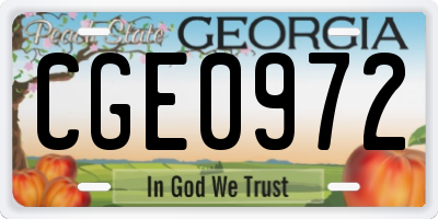 GA license plate CGE0972