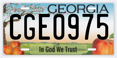 GA license plate CGE0975