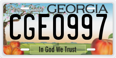 GA license plate CGE0997