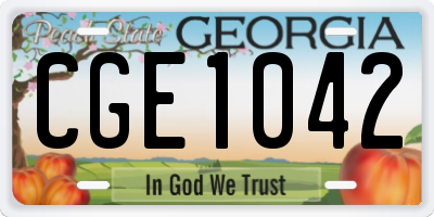 GA license plate CGE1042