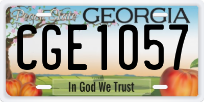 GA license plate CGE1057