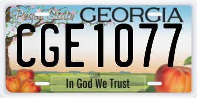 GA license plate CGE1077