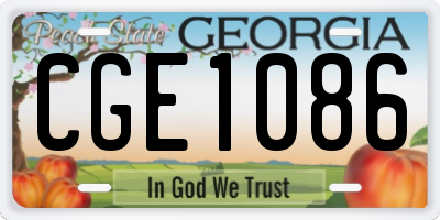 GA license plate CGE1086