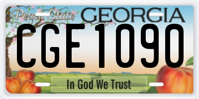 GA license plate CGE1090