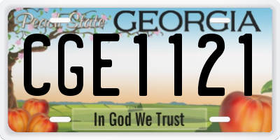 GA license plate CGE1121
