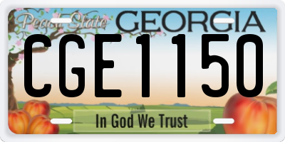 GA license plate CGE1150