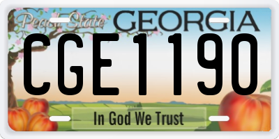 GA license plate CGE1190