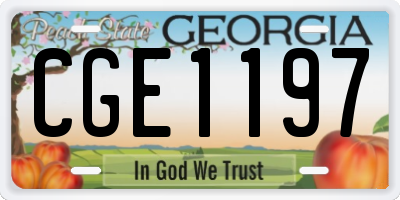 GA license plate CGE1197