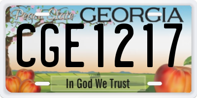 GA license plate CGE1217