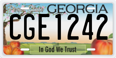 GA license plate CGE1242