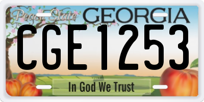 GA license plate CGE1253