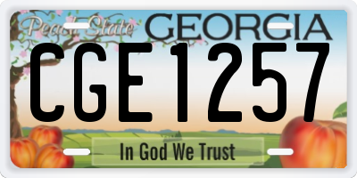 GA license plate CGE1257