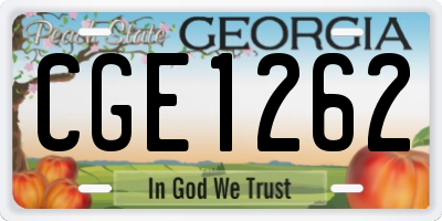 GA license plate CGE1262