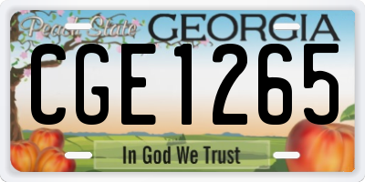 GA license plate CGE1265