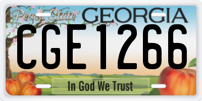 GA license plate CGE1266