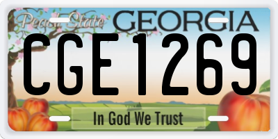 GA license plate CGE1269