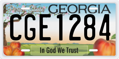 GA license plate CGE1284