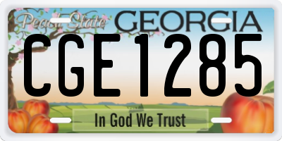 GA license plate CGE1285