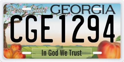 GA license plate CGE1294
