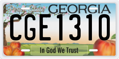 GA license plate CGE1310
