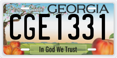 GA license plate CGE1331