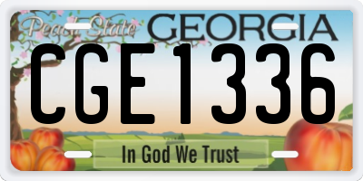 GA license plate CGE1336