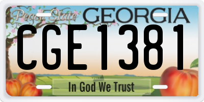GA license plate CGE1381