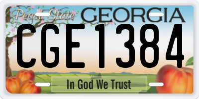 GA license plate CGE1384